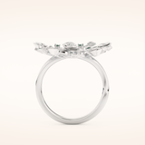 0.13 TCW Round Shaped Moissanite Multiple Stone Wedding Band