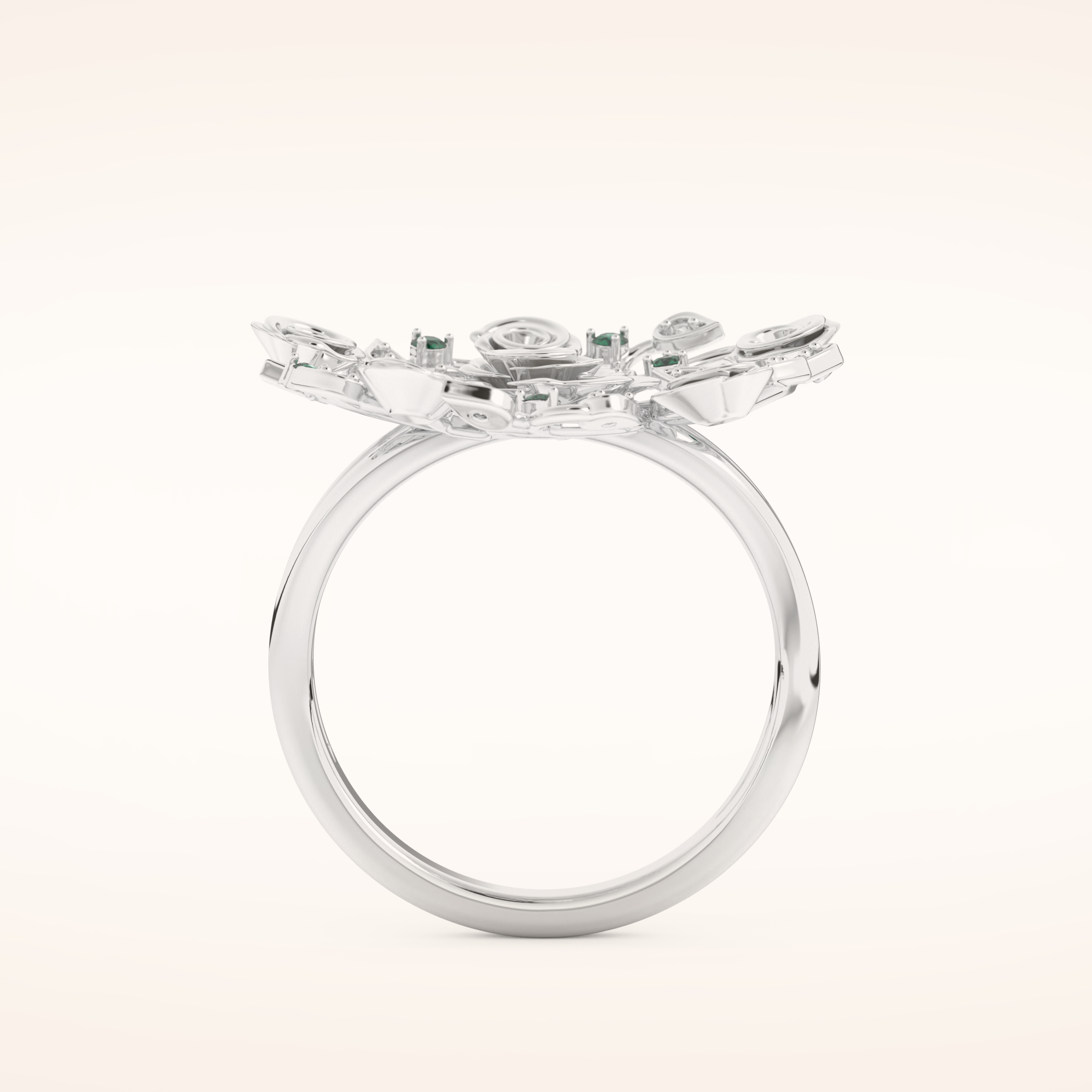 0.13 TCW Round Shaped Moissanite Multiple Stone Wedding Band