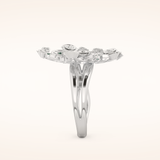 0.13 TCW Round Shaped Moissanite Multiple Stone Wedding Band
