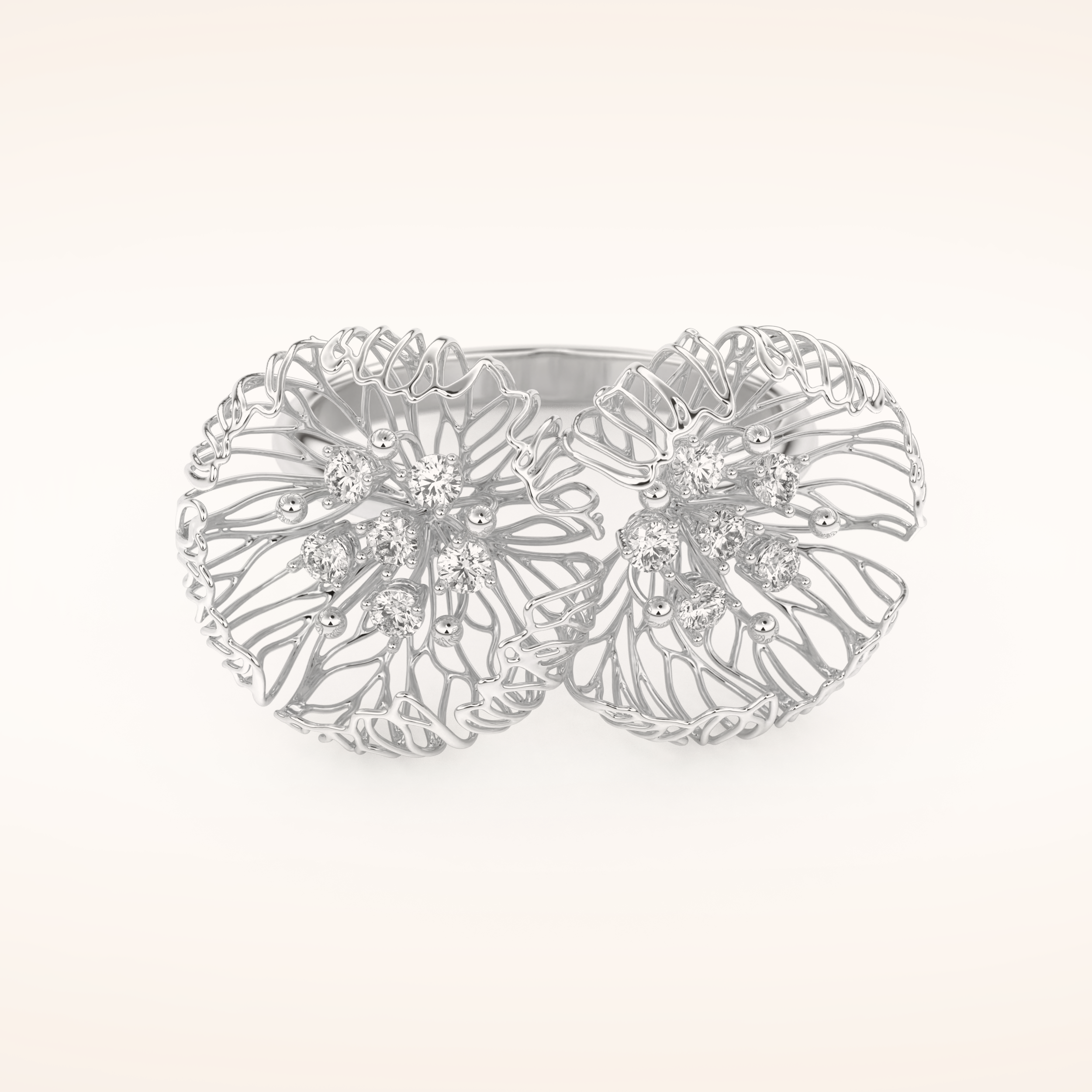 0.36 TCW Round Shaped Moissanite Multiple Stone Unique Wedding Band