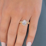 Pear Halo & Pave Lab Grown Diamond Engagement Ring