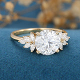 Oval Cluster Lab Grown Diamond Engagement Ring