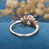 Pear Cluster Lab Grown Diamond Engagement Ring