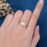 Pear Cluster Lab Grown Diamond Engagement Ring