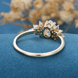 Pear Cluster Lab Grown Diamond Engagement Ring
