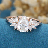 Pear Cluster Lab Grown Diamond Engagement Ring