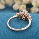 Pear Cluster Lab Grown Diamond Engagement Ring