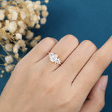Pear Cluster Lab Grown Diamond Engagement Ring