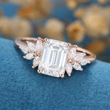 Emerald Cluster Lab Grown Diamond Engagement Ring