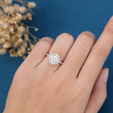 Round Halo & Pave Lab Grown Diamond Engagement Ring