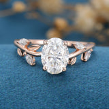 Oval Vintage Cluster Lab Grown Diamond Engagement Ring
