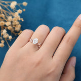Oval Vintage Cluster Lab Grown Diamond Engagement Ring