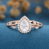 Pear Cluster Lab Grown Diamond Engagement Ring