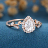 Pear Cluster Lab Grown Diamond Engagement Ring