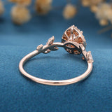 Pear Cluster Lab Grown Diamond Engagement Ring