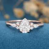 Pear Cluster Lab Grown Diamond Engagement Ring