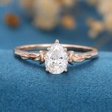 Pear Solitaire Lab Grown Diamond Engagement Ring