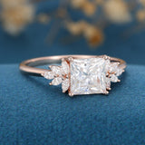 Princess Cluster Lab Grown Diamond Engagement Ring