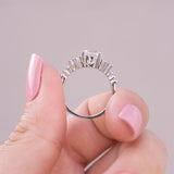 Round Cluster Lab Grown Diamond Engagement Ring