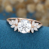 Round Cluster Lab Grown Diamond Engagement Ring