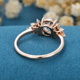 Round Cluster Lab Grown Diamond Engagement Ring