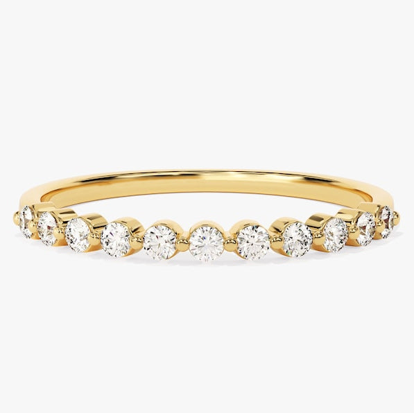 0.33 TCW Round Half Eternity Lab Grown Diamond Wedding Band