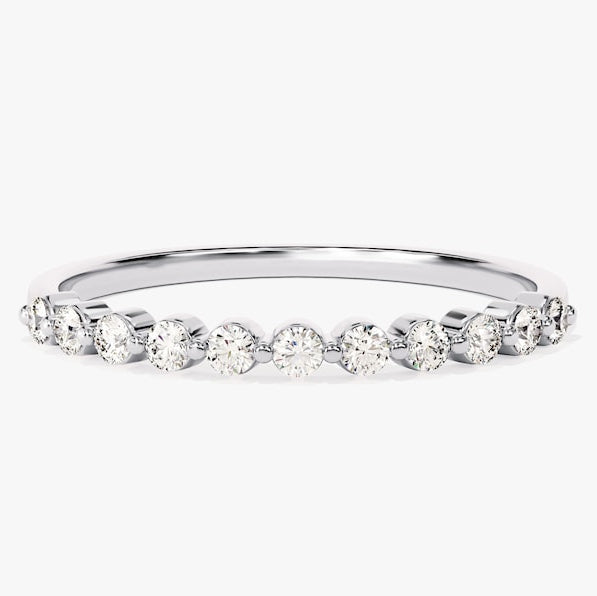 0.33 TCW Round Half Eternity Lab Grown Diamond Wedding Band