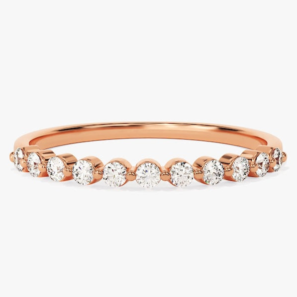 0.33 TCW Round Half Eternity Lab Grown Diamond Wedding Band