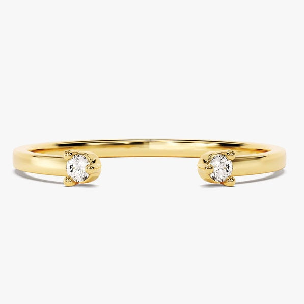 0.06 TCW Round Open Shank Lab Grown Diamond Wedding Band