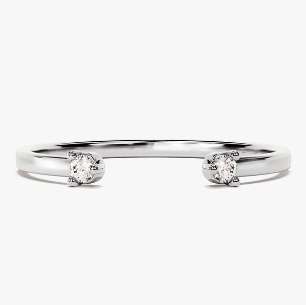 0.06 TCW Round Open Shank Lab Grown Diamond Wedding Band