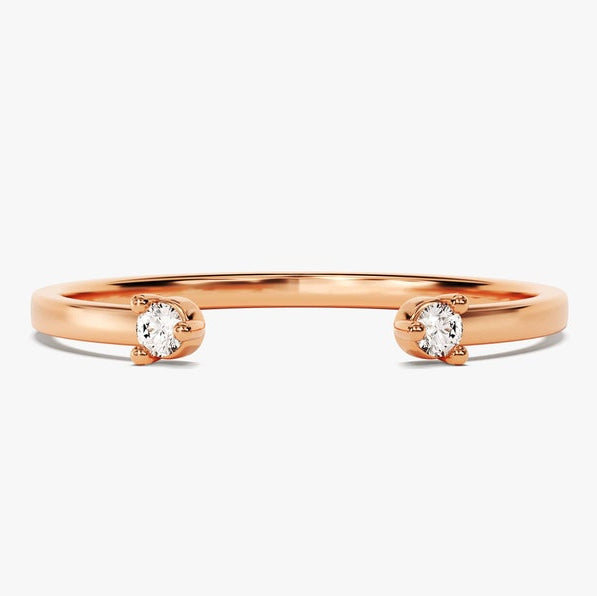 0.06 TCW Round Open Shank Lab Grown Diamond Wedding Band