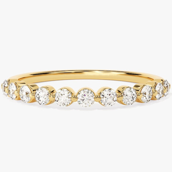 0.55 TCW Round Half Eternity Lab Grown Diamond Wedding Band