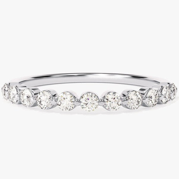 0.55 TCW Round Half Eternity Lab Grown Diamond Wedding Band