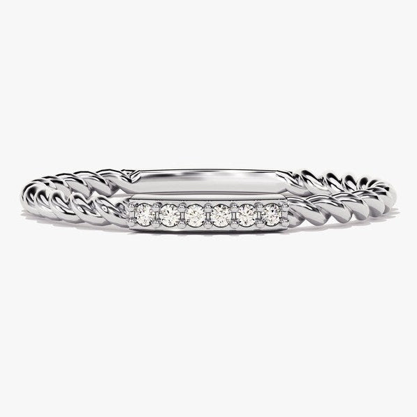 0.04 TCW Round Twisted Lab Grown Diamond Wedding Band