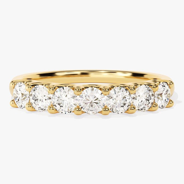 0.70 TCW Round Seven Stone Lab Grown Diamond Wedding Band