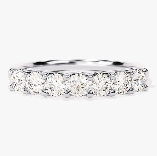 0.70 TCW Round Seven Stone Lab Grown Diamond Wedding Band