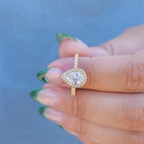 Pear Halo & Pave Lab Grown Diamond Engagement Ring