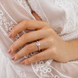 Round Pave Lab Grown Diamond Engagement Ring
