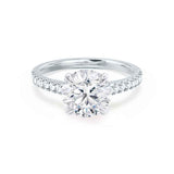 Round Pave Lab Grown Diamond Engagement Ring