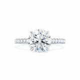 Round Pave Lab Grown Diamond Engagement Ring