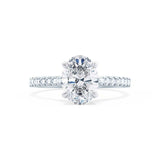 Oval Pave Cathedral Lab Grown Diamond Engagement Ring