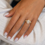 Pear Halo & Pave Lab Grown Diamond Engagement Ring