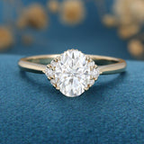 Oval Cluster Lab Grown Diamond Engagement Ring