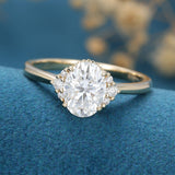Oval Cluster Lab Grown Diamond Engagement Ring