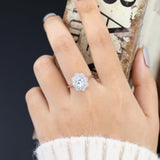 Oval Cluster Lab-Grown Diamond Engagement Ring