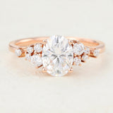 Oval Cluster Lab-Grown Diamond Engagement Ring