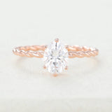 Oval Solitaire Twisted Shank Lab-Grown Diamond Engagement Ring