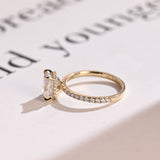 Stunning 1.0 - 2.0 CT Radiant Moissanite Engagement Ring with Pave & Hidden Halo Design 8