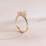Stunning 1.0 - 2.0 CT Marquise Moissanite Engagement Ring with Cluster Design 5