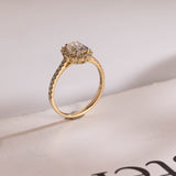 Stunning 1.0 - 2.0 CT Oval Moissanite Engagement Ring with Pave & Halo Design 7